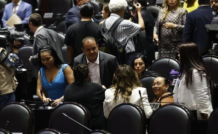 Diputadas de Morena arropan a Cuauhtémoc Blanco previo a votación sobre desafuero; “No estás solo”, expresan