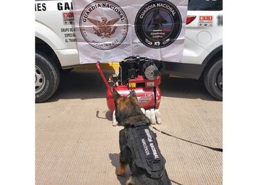 Localiza Guardia Nacional droga oculta en compresor de aire en Sinaloa