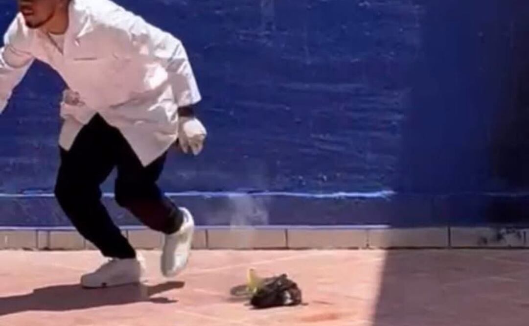 Estudiantes de Guanajuato hacen explotar a gato con pirotecnia (10/08/2025). Foto: Captura de pantalla