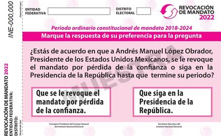 Avanza papeleta para Revocación de Mandato de AMLO; así es su diseño