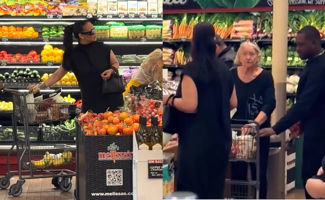 Adulta mayor confunde carrito de supermercado con el de Rihanna. Foto: Redes sociales y captura de video