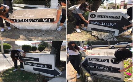 Recuerdan a víctimas de feminicidio en nomenclatura de fraccionamiento de Satélite