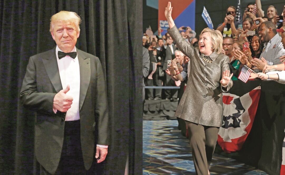 El aspirante presidencial republicano Donald Trump y la precandidata demócrata Hillary Clinton (ESPECIAL)