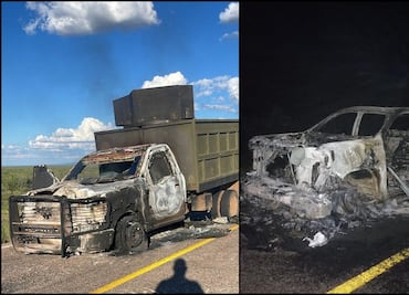 Tras enfrentamientos, aseguran dos vehículos calcinados en carretera de Chihuahua