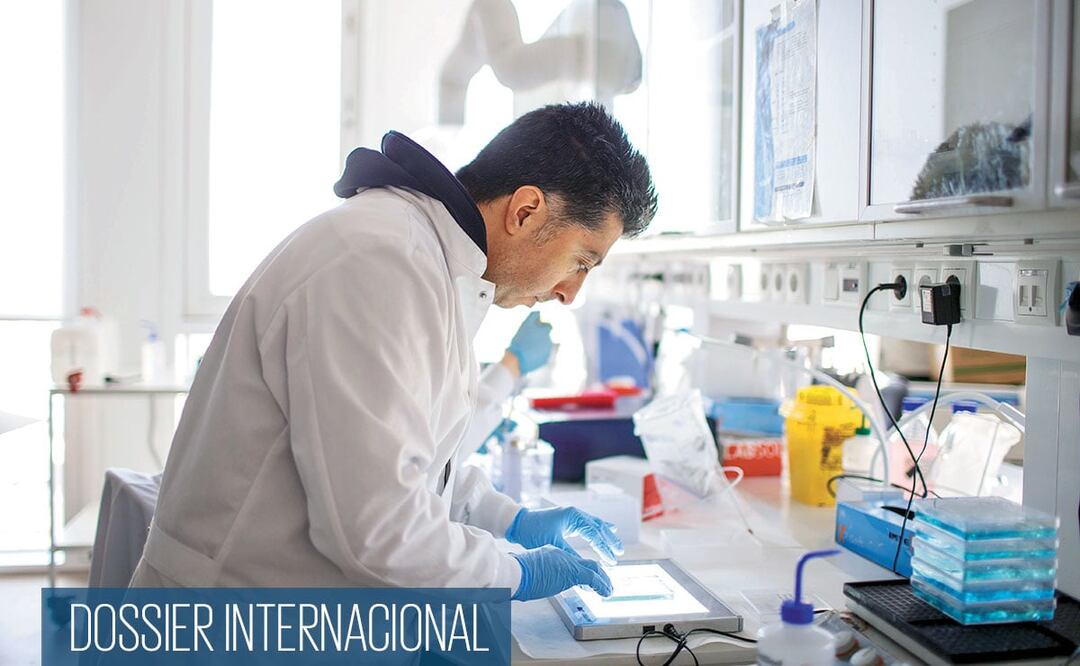 Un investigador trabaja en una vacuna contra el Covid-19, en un laboratorio en la Universidad de Copenhague, en Dinamarca. Foto: AFP