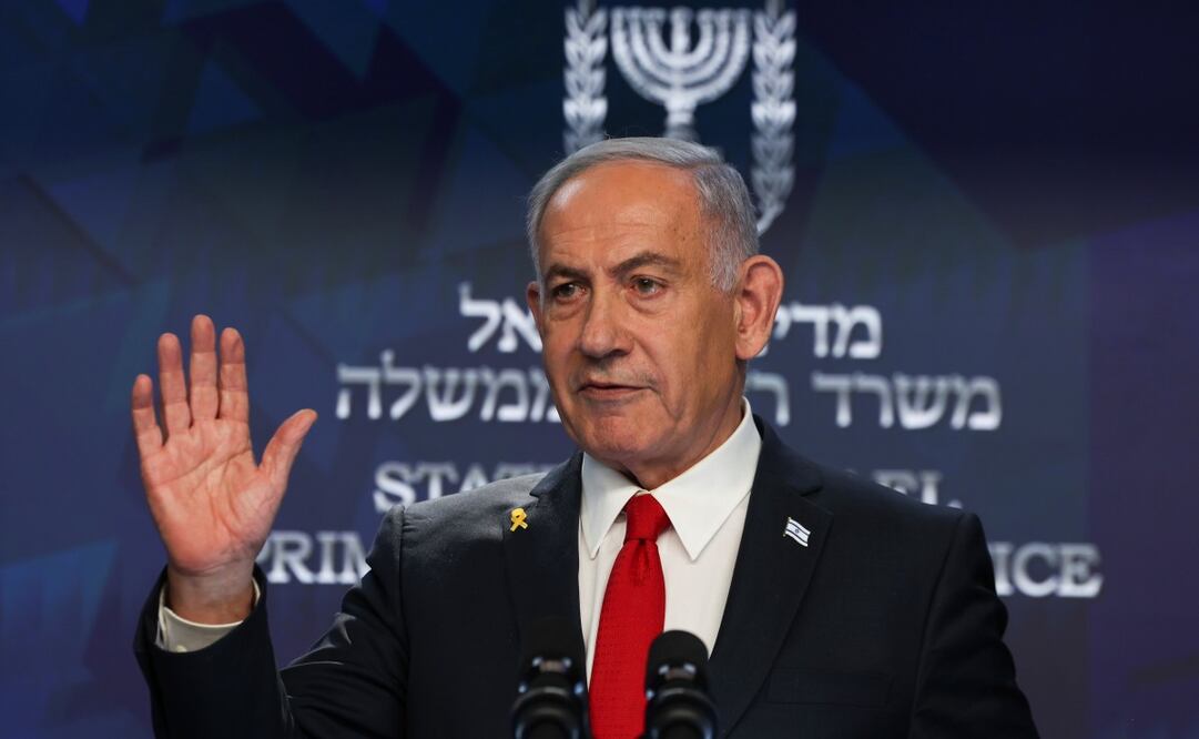El primer ministro israelí, Benjamin Netanyahu, habla durante una conferencia de prensa en Jerusalén, el miércoles 21 de mayo de 2025. Foto: AP