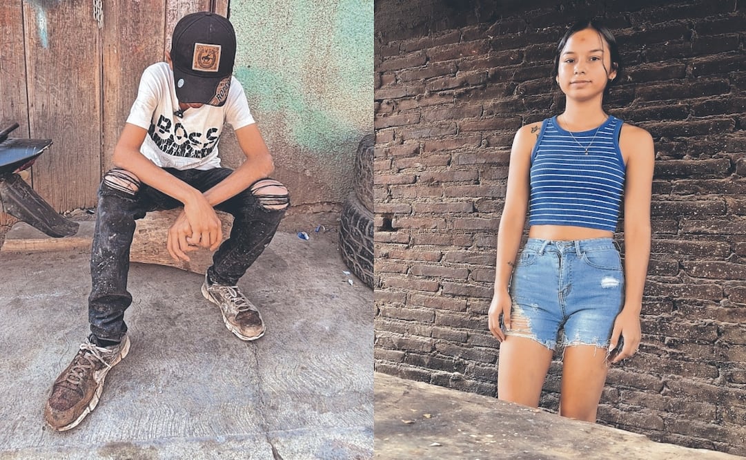 Raúl, El Pollo, fue sicario del CJNG en Aguililla y Fernanda forma parte de la
Policía Comunitaria de Coahuayana. Foto: Carlos Arrieta/ EL UNIVERSAL