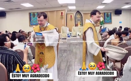 ¿Efectivo o tarjeta? Sacerdote en Las Vegas cobra el diezmo con terminal y desata debate en redes