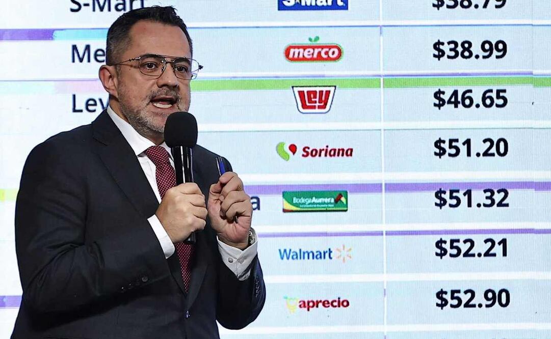 Iván Escalante, titular de la Procuraduría Federal del Consumidor (Profeco), durante la mañanera del 28 de julio del 2025. Foto: Berenice Fregoso / EL UNIVERSAL.