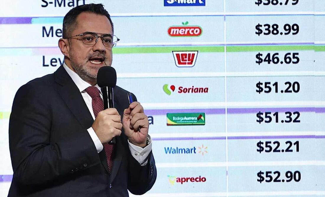 Iván Escalante, titular de la Procuraduría Federal del Consumidor (Profeco), durante la mañanera del 28 de julio del 2025. Foto: Berenice Fregoso / EL UNIVERSAL.