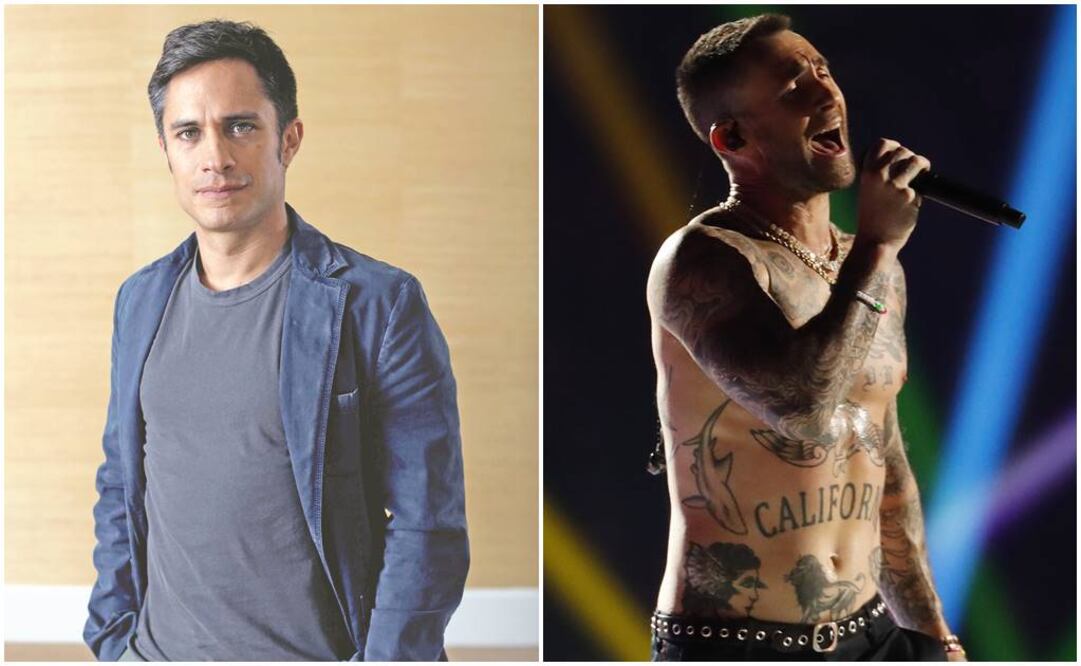 Gael García y Adam Levine. Fotos: REUTERS