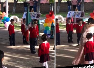 VIDEO: Niño de escolta aplasta a alacrán durante honores a la bandera y se vuelve viral