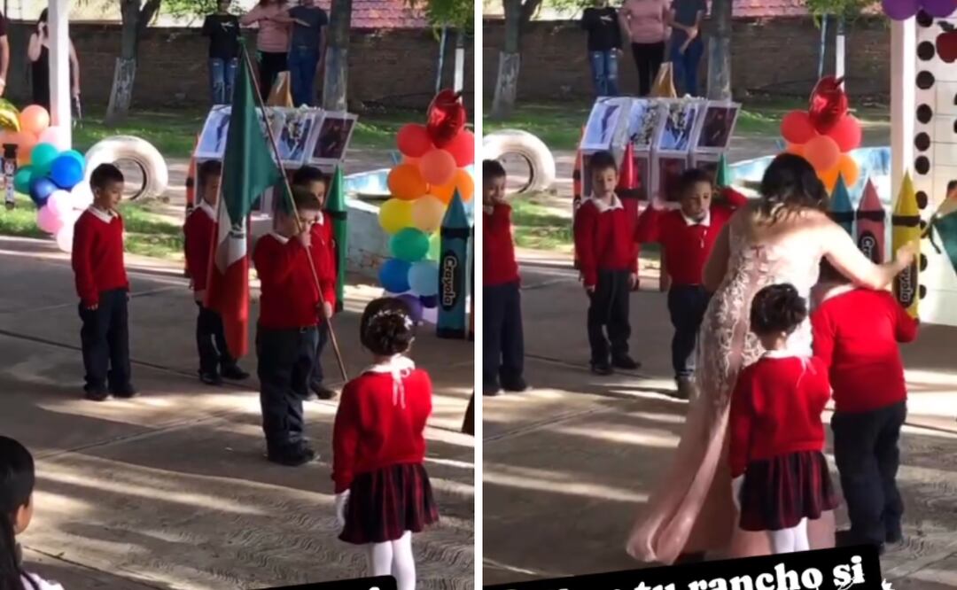 Durante una ceremonia de honores a la bandera en un jardín de niños en Calvillo, Aguascalientes, un pequeño abanderado se convirtió en héroe al enfrentarse a un alacrán.
Foto: Captura de pantalla
