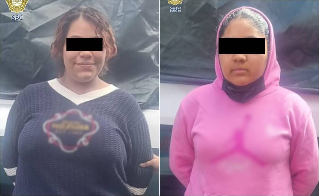 Mujeres detenidas por robo en zona del centro histórico de la CDMX  12 de enero de 2025/ Foto: Especial