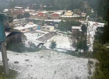 Granizada “pinta” de blanco región mixteca de Oaxaca