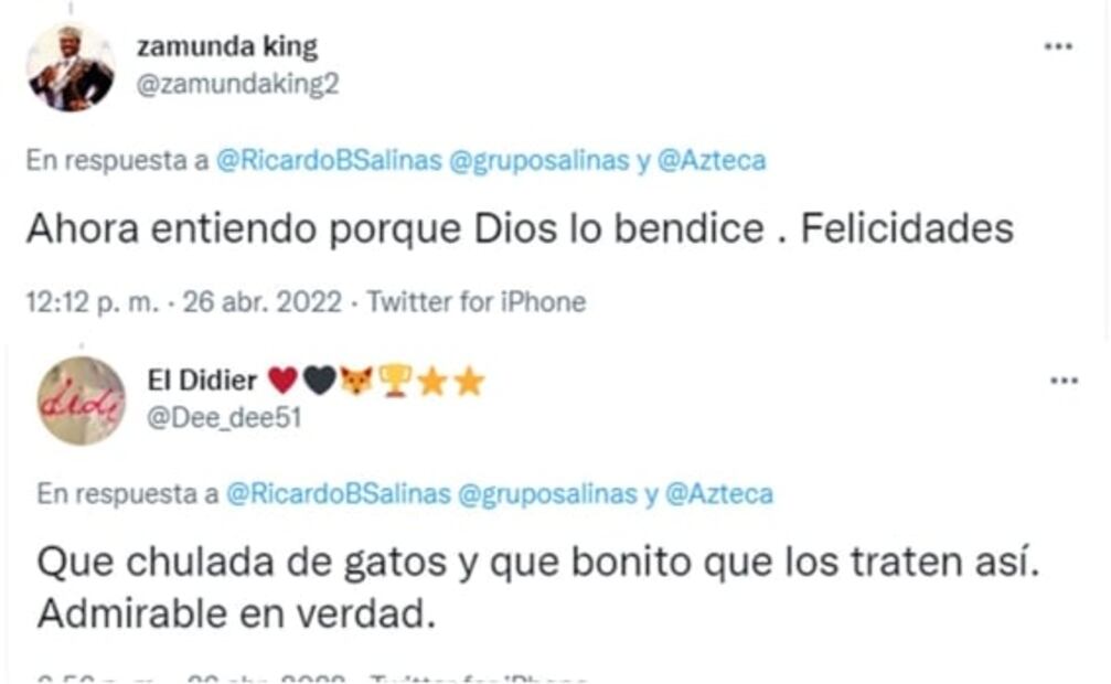 Ricardo Salinas presenta al michi que cuida de TV Azteca