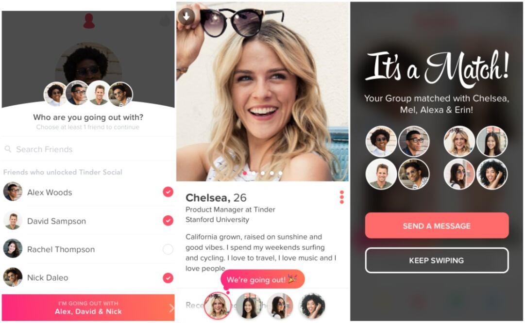 Después de actualizar la app, los usuarios de Tinder pueden optar por “abrir” Tinder Social para acceder a la funcionalidad