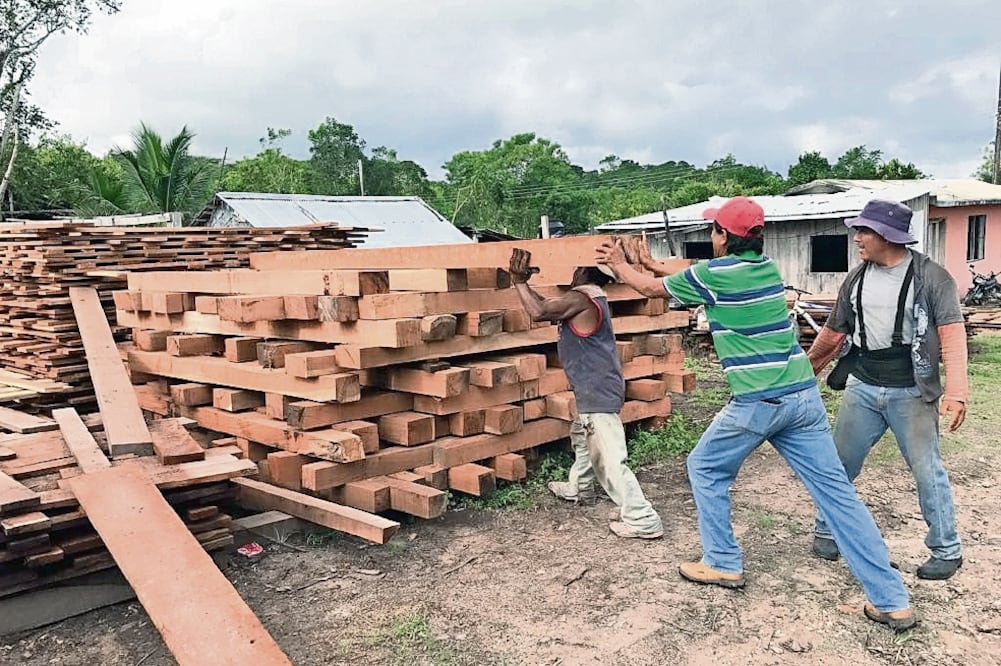El embarque de salió el jueves del aserradero de Caobas con destino a Puerto Progreso, Yucatán, y de ahí se irá en un buque a Estados Unidos. (ESPECIAL)