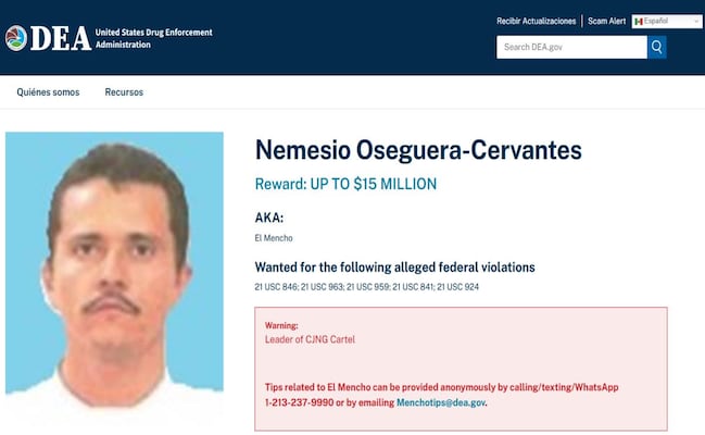 Estados Unidos lanza alerta a ciudadanos por detención de “El Mencho”; reportan bloqueos carreteros y actividad criminal