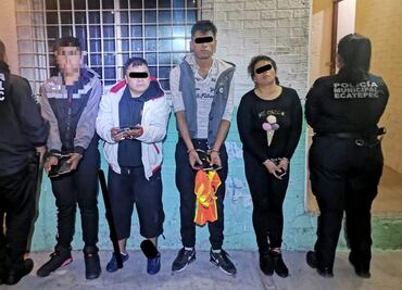 Detienen a cuatro supuestos asaltantes de transporte público en carretera Texcoco-Lechería