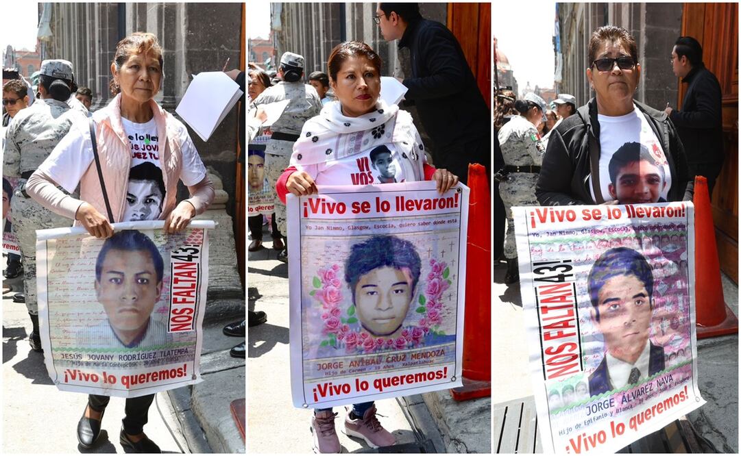 Llegan padres de los 43 jóvenes desaparecidos de Ayotzinapa a palacio Nacional. Fotos: Berenice Fregoso / EL UNIVERSAL