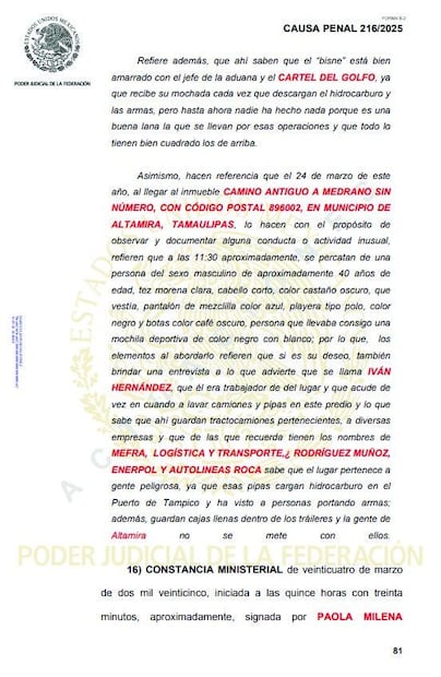 Organizaciones criminales están en poder de la antigua aduana de Tampico en colaboración con gente del gobierno que les facilita todas y cada una de las actividades ilícitas, como el ingreso de buques con documentación apócrifa.