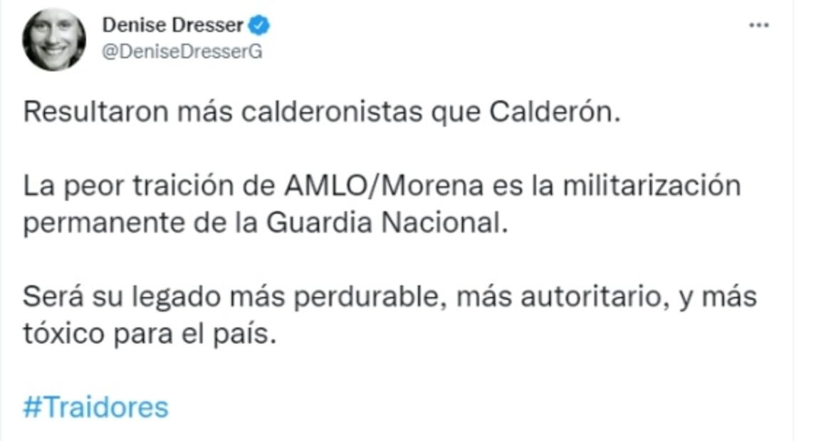 “Resultaron más calderonistas que Calderón”, Denise Dresser tras incorporación de Guardia Nacional a la Sedena