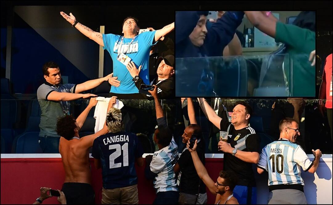 El baile de Maradona con una aficionada de NIgeria