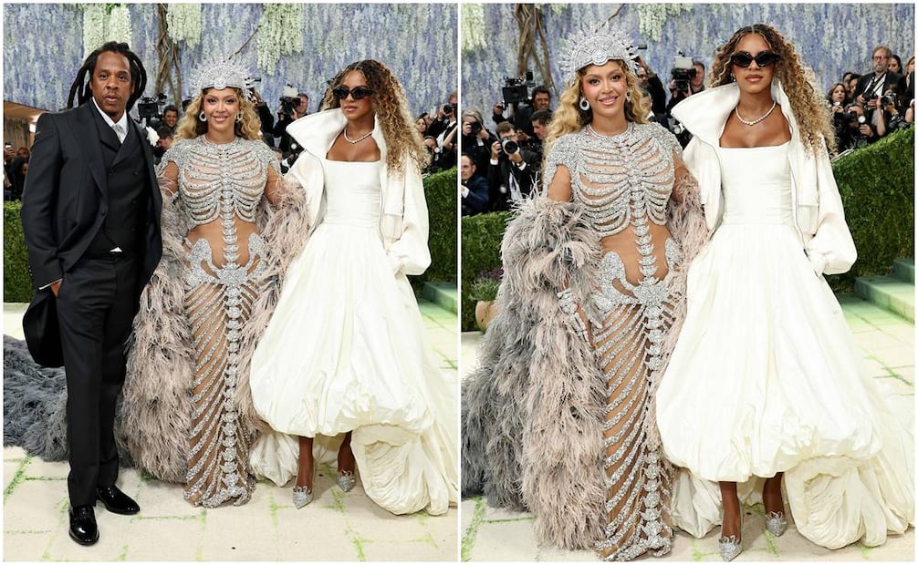 Jay-Z, Beyoncé y Blue Ivy Carter llegan a la gala benéfica del Costume Institute del Museo Metropolitano de Arte para celebrar la inauguración de la exposición "Costume Art".
Foto: Evan Agostini/Invision/AP.