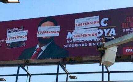 Por falta de permisos, Naucalpan coloca sellos de suspensión sobre espectaculares donde aparece un diputado morenista