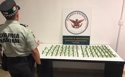 Guardia Nacional detiene envío de marihuana en aeropuerto de Mérida