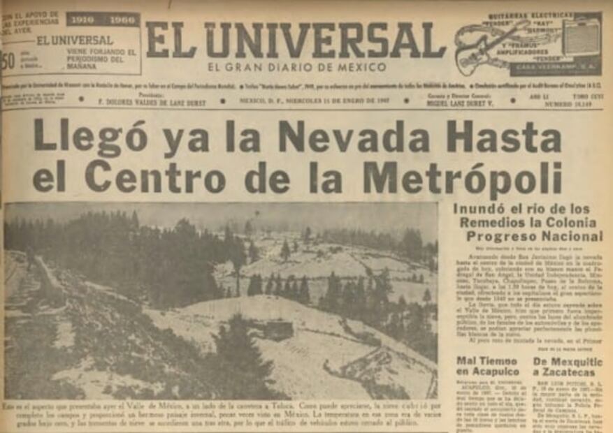 El día que nevó en el centro de la CDMX