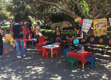Estancias infantiles “se instalan” en plaza pública de SLP