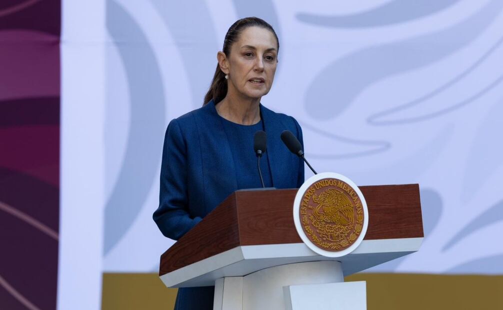La presidenta Claudia Sheinbaum Pardo durante la presentación del Plan Michoacán este domingo 9 de noviembre de 2025. Foto: Hugo Salvador/ EL UNIVERSAL