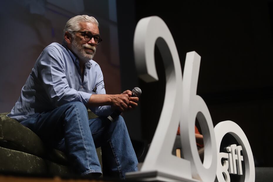 LEÓN, GUANAJUATO, 22JULIO2023.- Master Class del director Luis Estrada, dentro de las actividades del Festival Internacional de Cine de Guanajuato (GIFF)en su edición numero 26. FOTO: EDGAR NEGRETE LIRA/CUARTOSCURO/El Universal