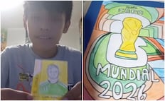Niño dibuja álbum Panini del Mundial y se vuelve viral; video desata ternura en TikTok