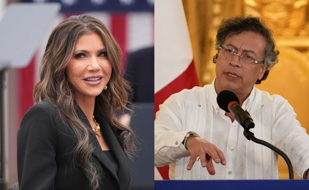 Kristi Noem, secretaria de Seguridad de Estados Unidos y Gustavo Petro, presidente de Colombia. Fotos: AP