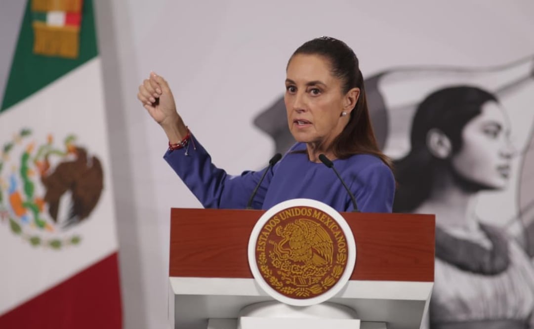 Presidenta Claudia Sheinbaum durante su conferencia de prensa desde Palacio Nacional este miércoles 25 de marzo de 2026. Foto: Carlos Mejía/ EL UNIVERSAL