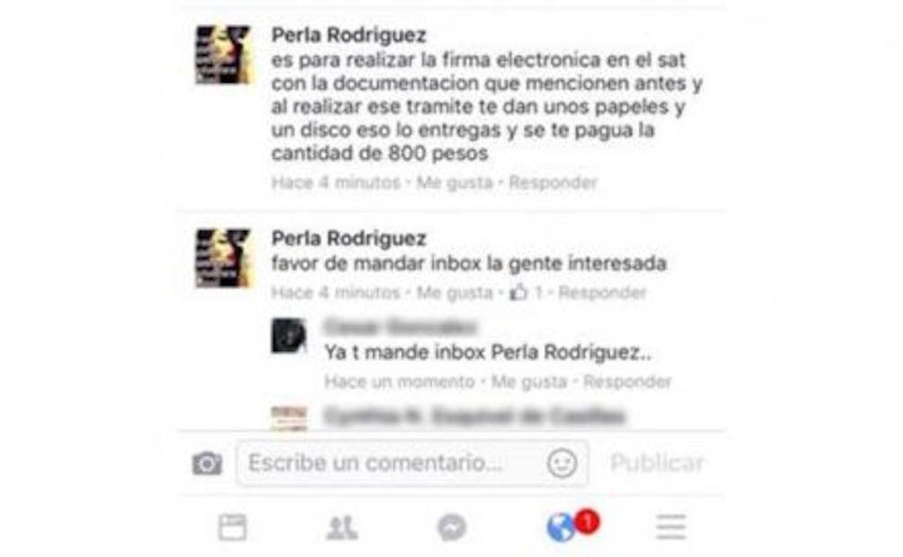 Alerta SAT por fraudes a través de Facebook