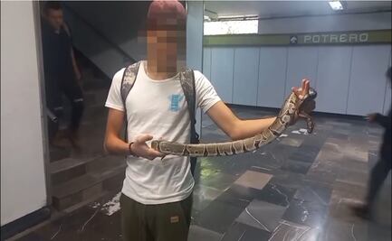 Detectan a menor con serpiente en Metro Potrero; no contaba con permisos para portarla