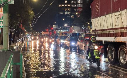 Lluvias provocan afectaciones en el Centro Histórico y encharcamientos sobre Eje Central 