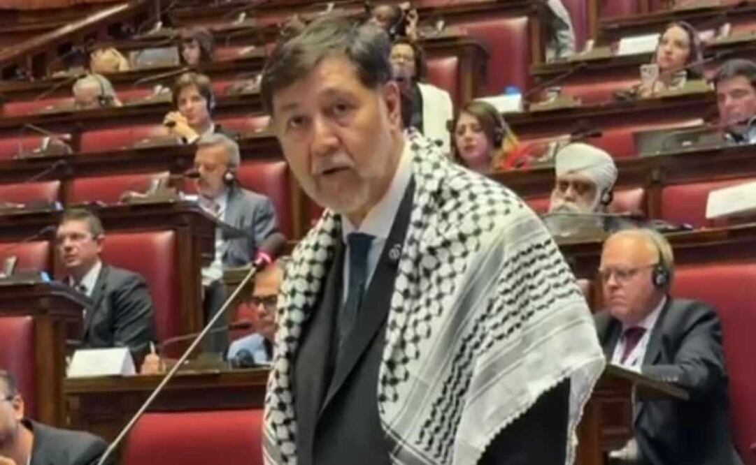 El presidente del Senado mexicano, Gerardo Fernández Noroña en el marco de la Segunda Conferencia Parlamentaria sobre Diálogo Interreligioso del Parlamento Europeo. Foto: Especial