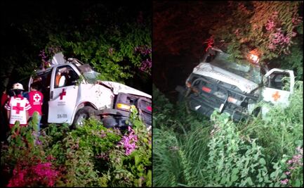 Volcadura de ambulancia de la Cruz Roja deja 4 lesionados en la autopista Villa Unión-Tepic