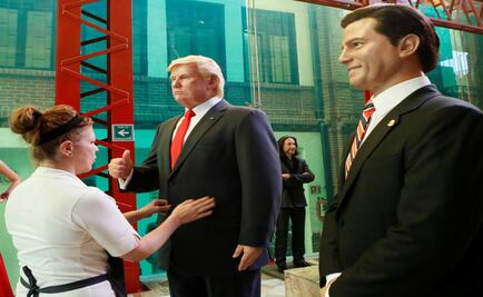 Trump and Peña Nieto stand side by side at Mexico City Wax Museum