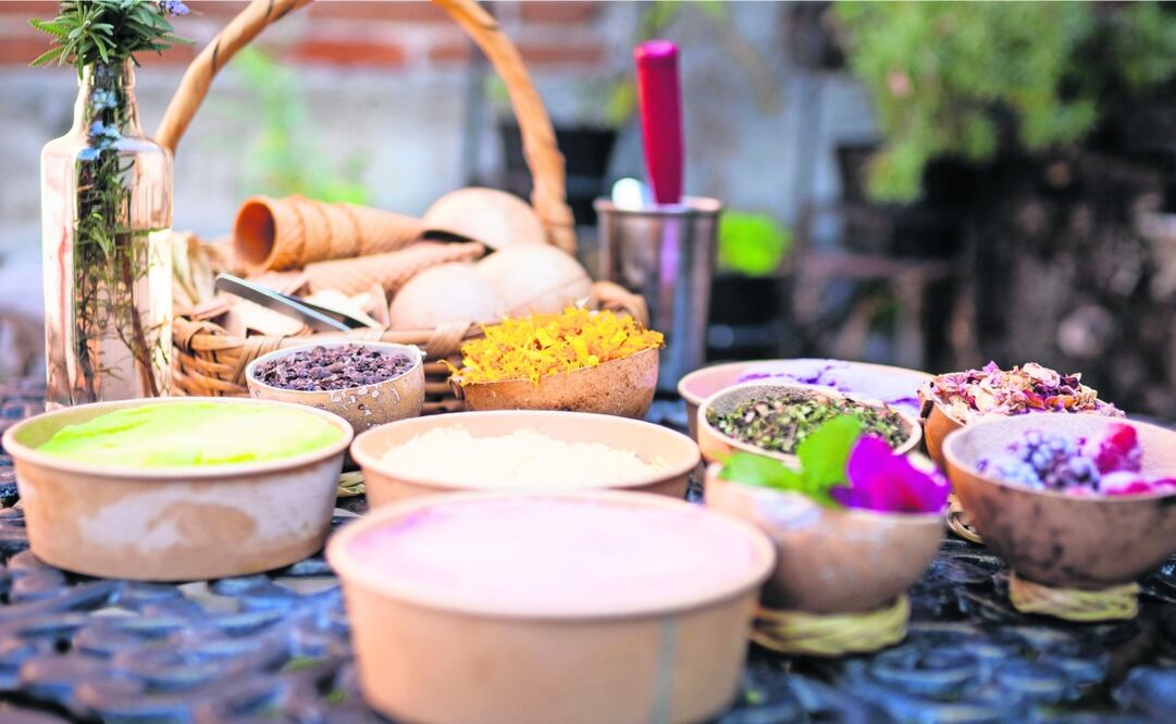 Los helados están hechos con productos como raíces, tallos, hojas, flores y semillas.  Foto: Mario Arturo Martínez