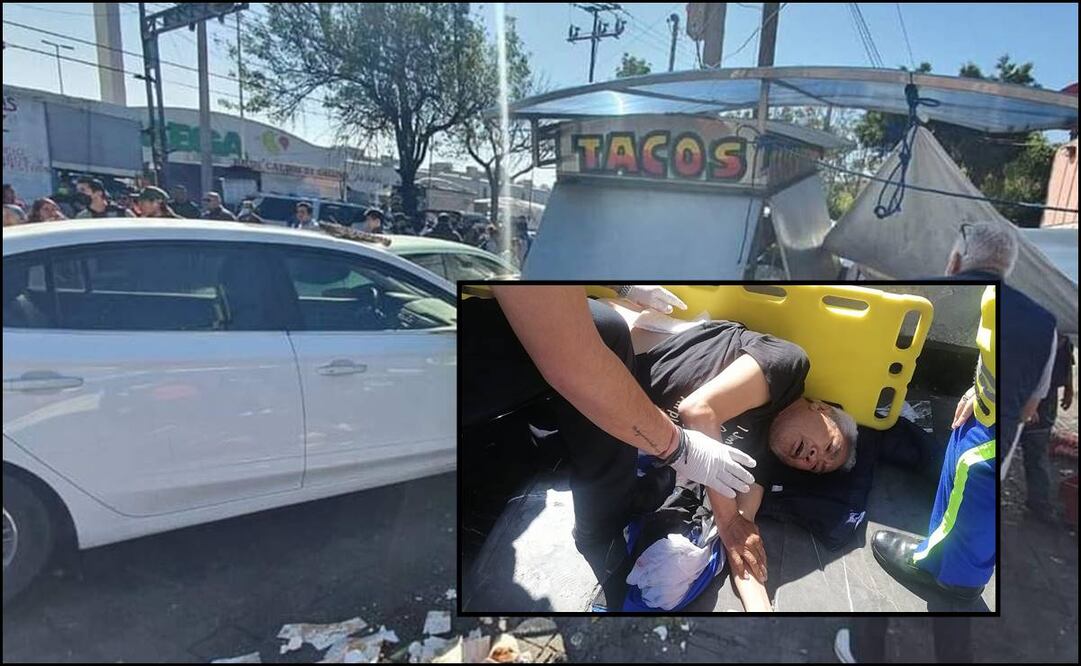 Chocan puesto de tacos. FOTO: Tomada de Facebook.