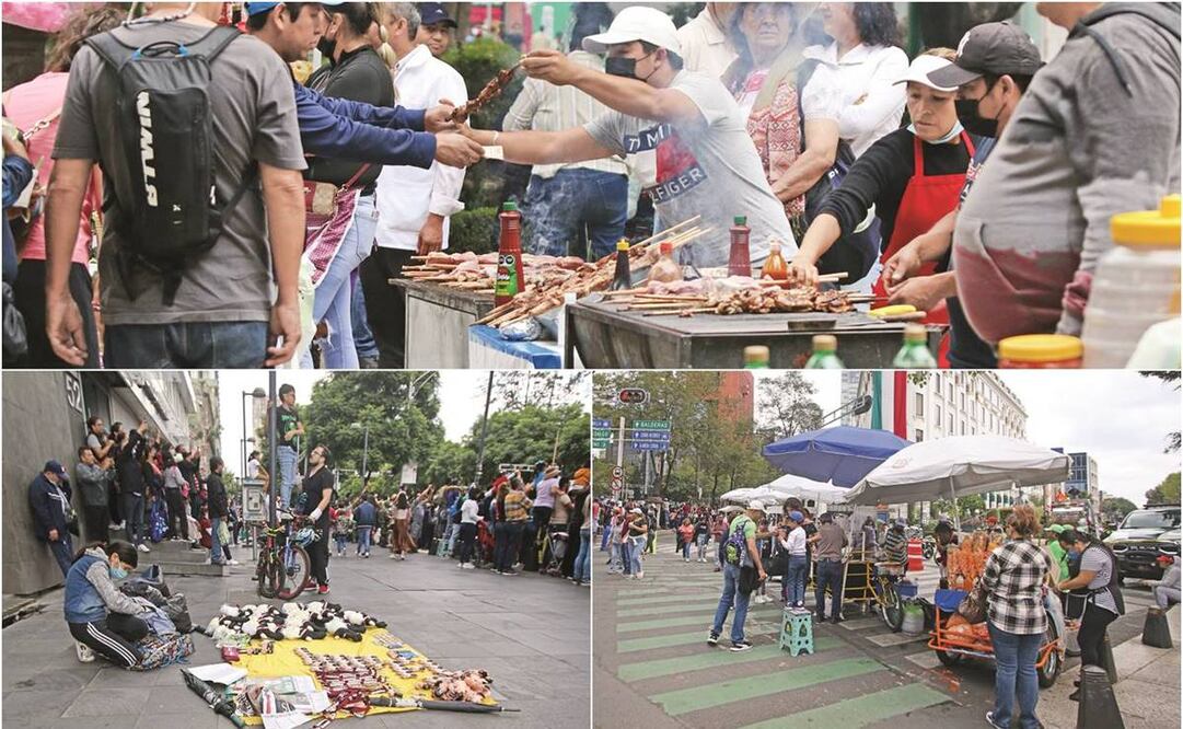 Los ambulantes se instalaron en avenida Juárez, Paseo de la Reforma, 5 de Mayo, 20 de Noviembre, entre otras. Fotos: Carlos Mejía/EL UNIVERSAL