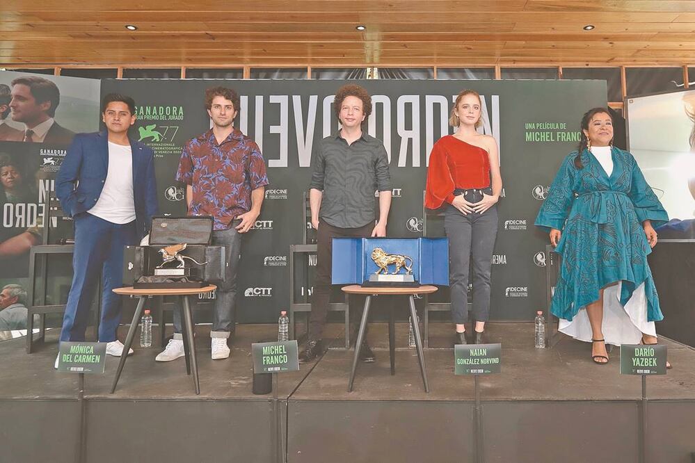 Fernando Cuautle, Darío Yazbek, Franco y Naian González Norvind presentaron Nuevo orden en Cineteca. Foto: BERENICE FREGOSO. EL UNIVERSAL