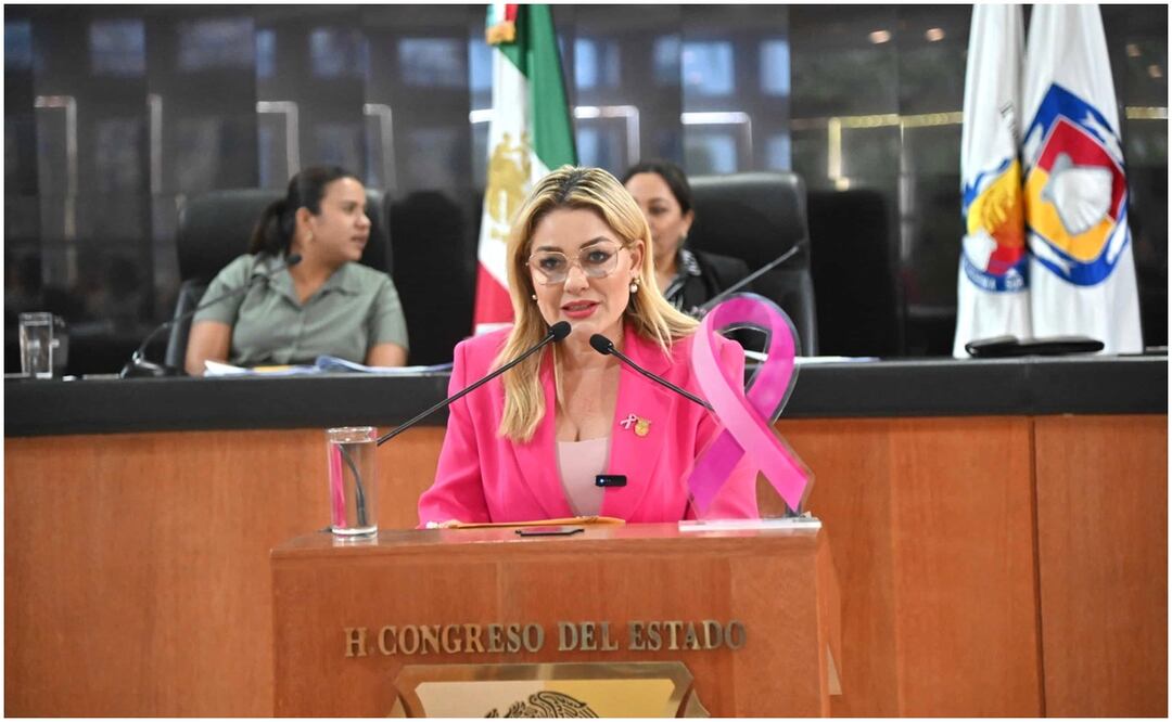 Este 11 de octubre de 2024, la diputada Karina Olivas Parras (PT) exhortó al gobernador Víctor Castro Cosío, a que valore el incremento de la partida presupuestal para atender los casos de mama en BCS. Foto: Especial