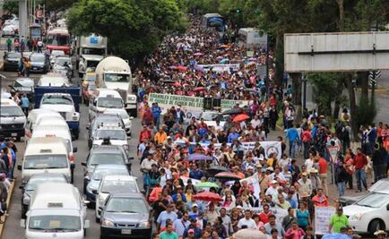 CNTE marcha contra reforma educativa en Morelia